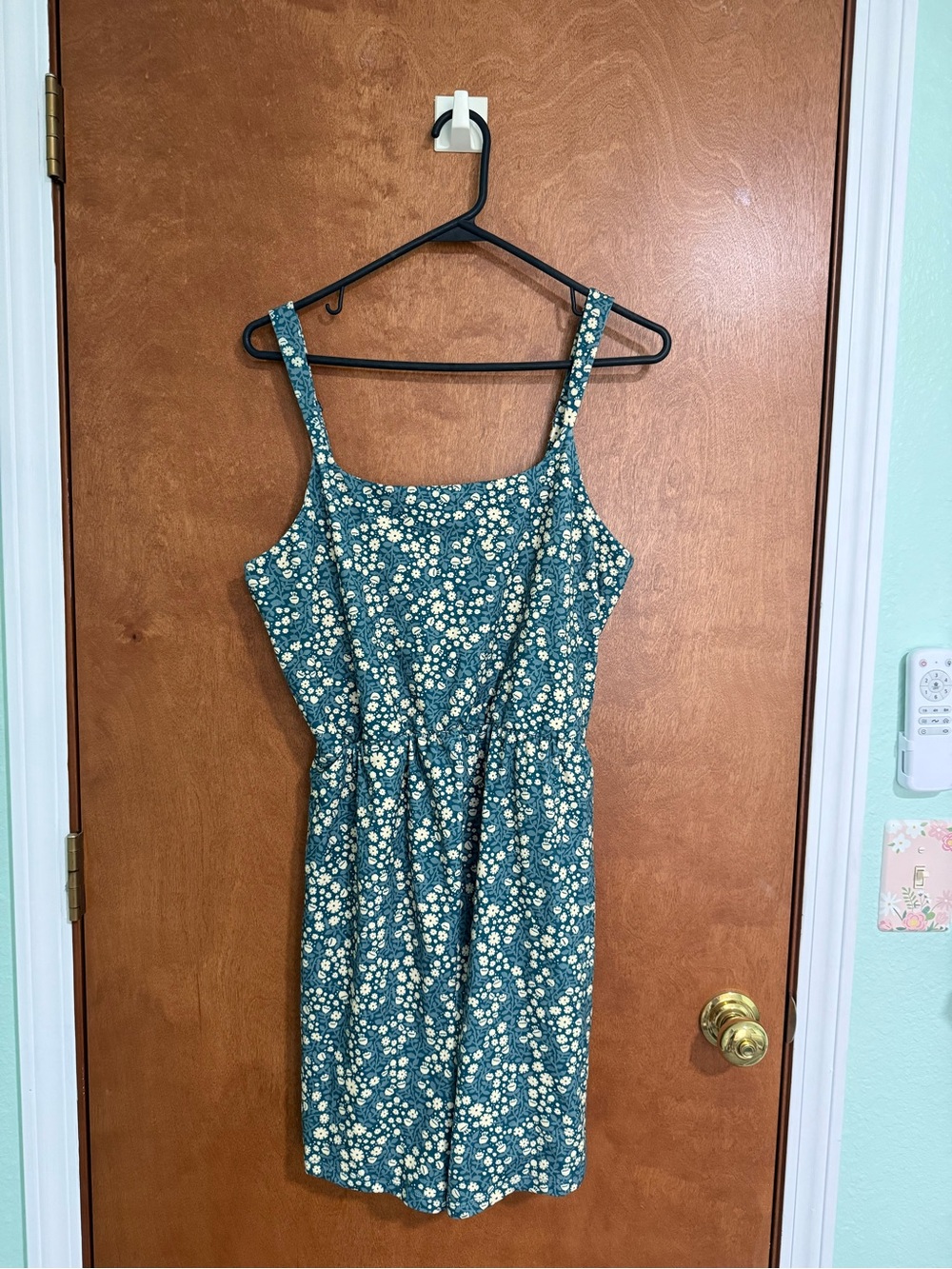 Maternity Green Floral Romper with White Daisies